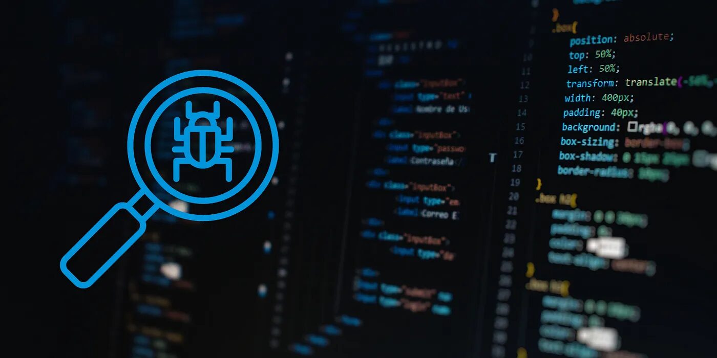 debugging icon with code